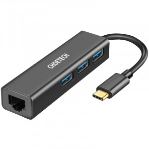 Хаб USB 3.1 -> 3хUSB 3.0+RJ45(1000M) Ethernet 4 in 1 Hub Choetech