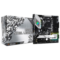 ASRock B550M STEEL LEGEND (AM4/B550, 4*DDR4, 2xPCIex16, HDMI/DP, 6xSATAІІІ, 3xM.2,GLan,7.1ch, mATX)