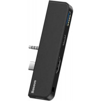 Док-станція USB3.1 Type-C+3.5mm -> HDMI/USB 3.0/Type-C/3.5mm Чорна Baseus for Surface Go