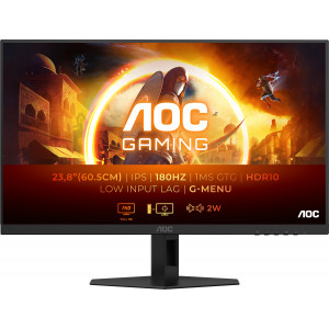 TFT 23.8" AOC 24G4XE, IPS, 180Гц, 0,5мс, 2хHDMI, DP, колонки, чорно-сірий