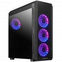 Корпус Chieftec SCORPION 4 GL-04B-UC-OP 4x120mm A-RGB, USB-C, ATX, без БЖ, Черное