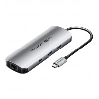 Док-станція USB3.1 Type-C -> HDMI 4K60Hz/USB 3.0x2/RJ45/SD/TF/3.5mm/PD 100W Hub 9-in-1 Vention