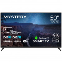 TV 50 Mystery MTV-5060UDT2 4K/Android 11/DVB-T2/2xUSB 2.0/3хHDMI/CI-слот/Wi-Fi/Черное