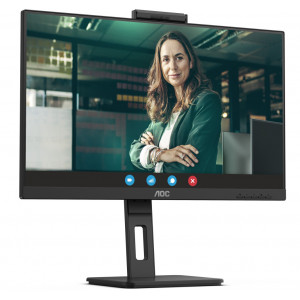 TFT 23.8" AOC 24P3QW, IPS, 75Hz, 2хHDMI, DP, USB-hub, webcam, HAS, Pivot, колонки, чорний