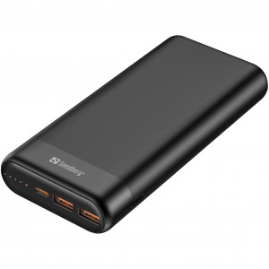 УМБ Sandberg PD 20000mAh 65W 3A QC3.0, Always-ON-Mode, USB, 2хType-C OUT, кабель 100W 0.5m