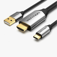 Кабель Vention Type-C - HDMI 2.0 с питанием, 1.5 m (CGTBG)