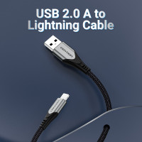 Кабель Vention USB-Lightning 2.4A 0.5 m Grey (LABHD)