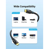 Кабель Vention HDMI-HDMI, 1 m, v2.1, 8K 60Hz, 4K 120Hz, 2K 144Hz, 1080P 160Hz (AANBF)