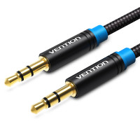 Кабель Vention Audio 3.5 mm M - 3.5 mm M, 5 m, Черное, 3 pin (P350AC500-B-M)