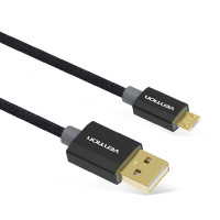 Кабель Vention USB-A 2.0 - microUSB B, 1 m, 2А, Черное (CADBF)