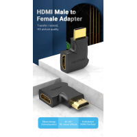 Перехідник Vention HDMI Male to Female Adapter 90° Degree Лівий (AIPB0)