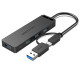 USB-хаб Vention 4-Port с micro USB питанием 0.15M Черное(CHTBB)