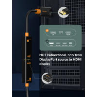 Перехідник Сabletime DisplayPort - HDMI, 0.2m, v2.0 4K 30hz (CP21B)