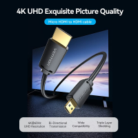 Кабель Vention micro HDMI-D-HDMI-A, 2 m, v2.0, 4K 60Hz (AGIBH)