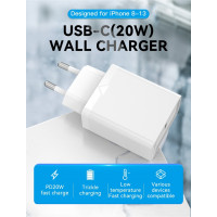 Зарядний пристрій Vention USB Type C + QC4.0 (20W) Белый (FADW0-EU)