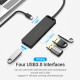 USB-хаб Vention 4-Port з micro USB живленням 0.15M Black(TGKBB)