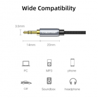 Кабель Cabletime Audio 3.5 mm M - 3.5 mm F, 0.3 m, Черное, 3 pin (CF11D)