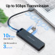 USB-хаб Vention 4-Port з micro USB живленням 0.15M Черное(CHLBB)