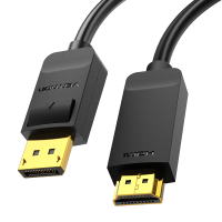 Кабель Vention DisplayPort - HDMI v1.2 1m Черное, 4K 30Hz, 2K 30Hz (HAGBF)