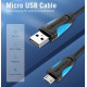 Кабель Vention USB-A 2.0 - microUSB B, 1 m, 2А, Черное (VAS-A04-B100-N)