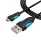 Кабель Vention USB-A 2.0 - microUSB B, 1 m, 2А, Черное (VAS-A04-B100-N)