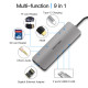 USB-хаб Vention Aluminum 9 in 1 USB 3.1 Type-C - HDMI/USB3.0х3/Type-C/RJ45/TF/SD/3.5 audio (CGNHA)