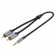 Кабель Vention AUX 3.5 mm M - 2xRCA M, 1.5 m, Black (BCNBG)