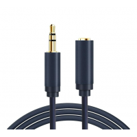 Кабель Cabletime Audio 3.5 mm M - 3.5 mm F, 1.5 m, Черное, 3 pin (CF16J)