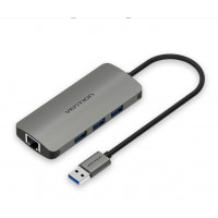 USB-хаб Vention OTG USB Hub 3-Port 3.0 with Gigabit Ethernet, 0.1 m (CHDHA)