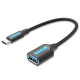 Кабель Vention USB 3.1(Gen 1) Type-C - OTG USB3.0 AF, 0.15 m, Black (CCVBB)