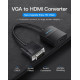 Перехідник Vention VGA-HDMI, 0.2 m, зі звуком та живленням (ACNBB)