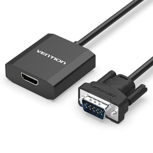 Перехідник Vention VGA-HDMI, 0.15 m, зі звуком та живленням (ACEB0)