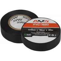 Изолента AMS PVC-1920 матовая 0.13x19; 20м черная ПВХ (0+80 ℃) цена за 1 шт