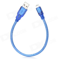 Кабель USB 2.0 RITAR (AM/Mini 5 pin) 0,3м, синий прозрачный