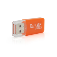 Кардридер універсальний MERLION CRD-1OR TF/Micro SD, USB2.0, Orange, OEM Q50
