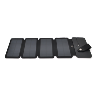 Solar panel 4 Foldings, built-in microUSB cable, Output: 5 /1 А(USB), plastic, Black, Corton box Код: 351580-09