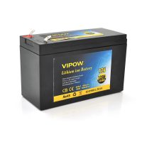 Аккумуляторная батарея литиевая Vipow 12 V 12Ah с элементами Li-ion 18650 со встроенной ВМS платой, (3S6P) (151х65х94(100))мм, Q20