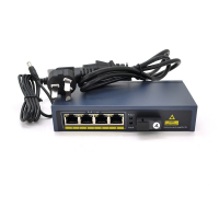 Коммутатор POE 48V/57V 4 портов PoE +1 порт Ethernet FX 155 Мбит/с(UP-Link) A, 802.3af, Black, БП в комплекте, (238*190*96) 0.79 кг (152*85*30)