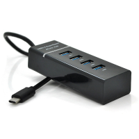 Хаб Type-C, 4 порта USB 3.0, 20 см, Black, Blister Код: 353960-09