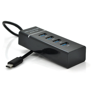 Хаб Type-C, 4 порти USB 3.0, 20 см, Black, Blister Код: 353960-09
