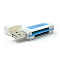 Кардридер универсальный 4в1 MERLION CRD-5BL TF/Micro SD, USB2.0, Orange, OEM Q50 Код: 403900-09