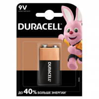 Батарейка щелочная DURACELL 9V/MN1604, 1шт в блистере, цена за блистер Код: 422210-09