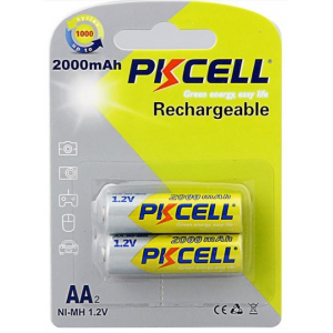 Акумулятор PKCELL 1.2V AA 2000mAh NiMH Rechargeable Battery, 2 штуки в блістері ціна за блістер, Q2