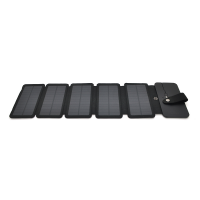 Solar panel 5 Foldings, built-in microUSB cable, Output: 5 /1,2 А(USB), plastic, Black, Corton box