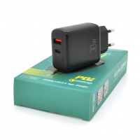 СЗУ AC100-240V iKAKU KSC-668 BOLIAN PD30W+QC3.0 Dual Port charger, Black, Box Код: 360241-09