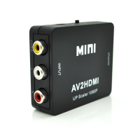 Конвертер Mini, AV to HDMI, ВХОД 3RCA(мама) на ВЫХОД HDMI(мама), 720P/1080P, Black, BOX