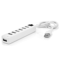 Хаб USB 2.0 7 портов, White, 480Mbts питание от USB, с выключателем, Blister Q100 Код: 328761-09