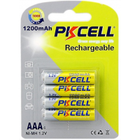 Аккумулятор PKCELL 1.2V AAA 1200mAh NiMH Rechargeable Battery, 4 штуки в блистере цена за блистер, Q12 Код: 412591-09