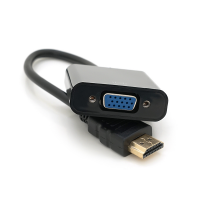 Конвертер HDMI (тато) на VGA (мама) 10cm, Black, 4K / 2K, Пакет Q250