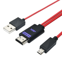 Конвертер MHL microUSB (тато) + USB (тато) => HDMI(тато) 1.8м, Black, 4K/2K, BOX